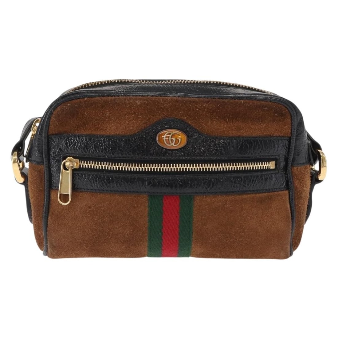 Gucci Ophidia Brown Suede Shoulder Bag 18cm by 12cm by 4cm: Gucci Ophidia Brown Suede Shoulder Bag 18cm by 12cm by 4cm This Gucci Ophidia shoulder bag is crafted in brown suede, designed for women. It features a compact silhouette with a structured shape and a