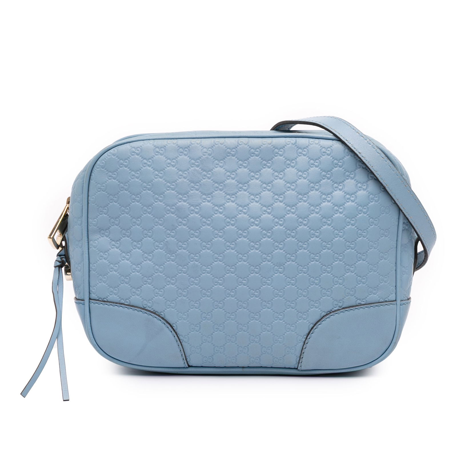 Gucci Mini Microguccissima Bree Crossbody Bag Blue Leather (1 of 9)