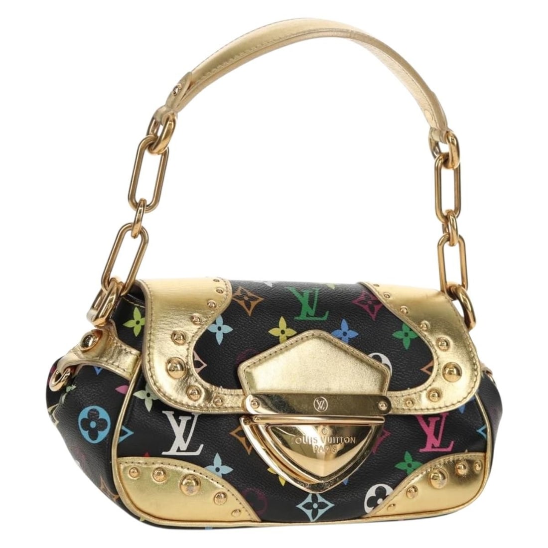 LOUIS VUITTON Multicolor Marilyn Shoulder Bag Black M40207 Auth (1 of 18)