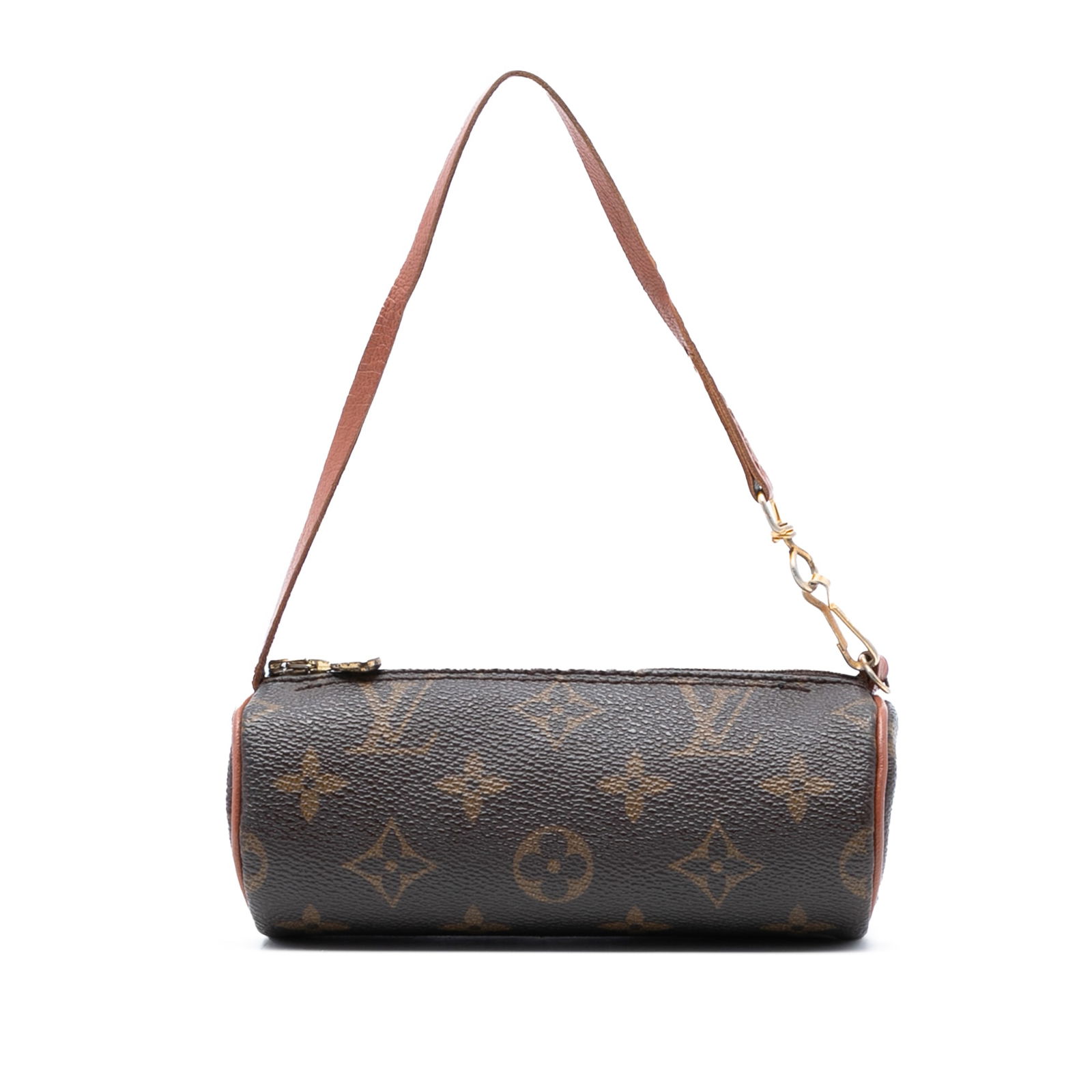Louis Vuitton Papillon Pochette Brown Monogram Canvas Shoulder Bag: Louis Vuitton Papillon Pochette Brown Monogram Canvas Shoulder Bag This Louis Vuitton Papillon Pochette showcases the classic monogram canvas with a flat leather strap and a secure top zip closure. Th