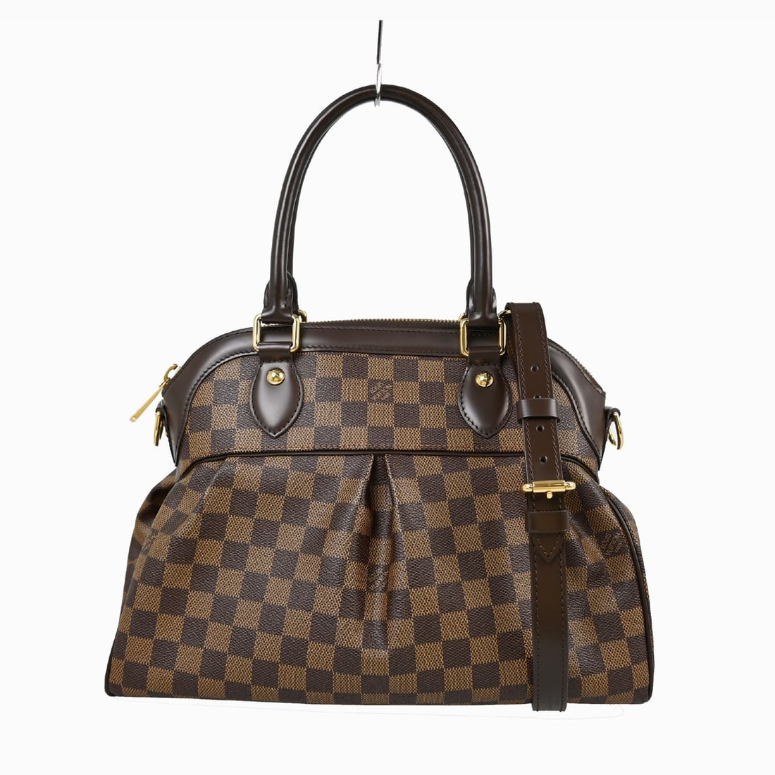 Louis Vuitton Trevi Brown Damier Canvas Satchel Bag: Louis Vuitton Trevi Brown Damier Canvas Satchel Bag The Louis Vuitton Trevi Handbag features the signature Damier canvas in brown. Designed for women, this handbag offers a spacious interior and is cr