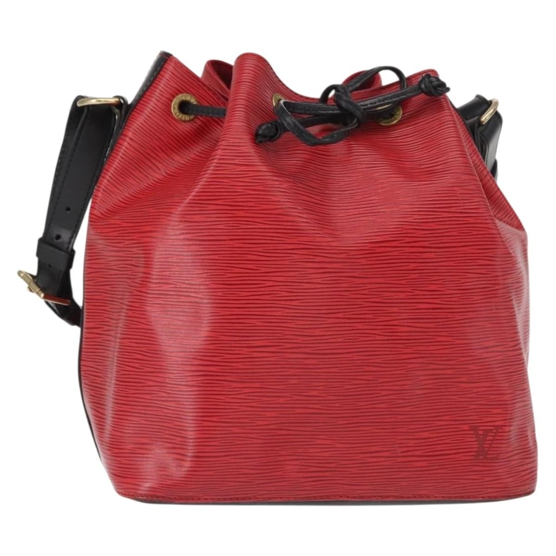Louis Vuitton Petit Noe Bicolor Leather Handbag 27cm x 34cm x 19.5cm: Louis Vuitton Petit Noe Bicolor Leather Handbag 27cm x 34cm x 19.5cm This Louis Vuitton Bicolor Petit Noe handbag is crafted from red leather and designed for females. It features a bicolor design and