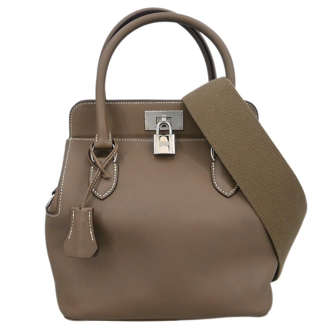 Hermes Toolbox 26 Gray Veau Evercalf 2-Way Handbag Leather (1 of 10)