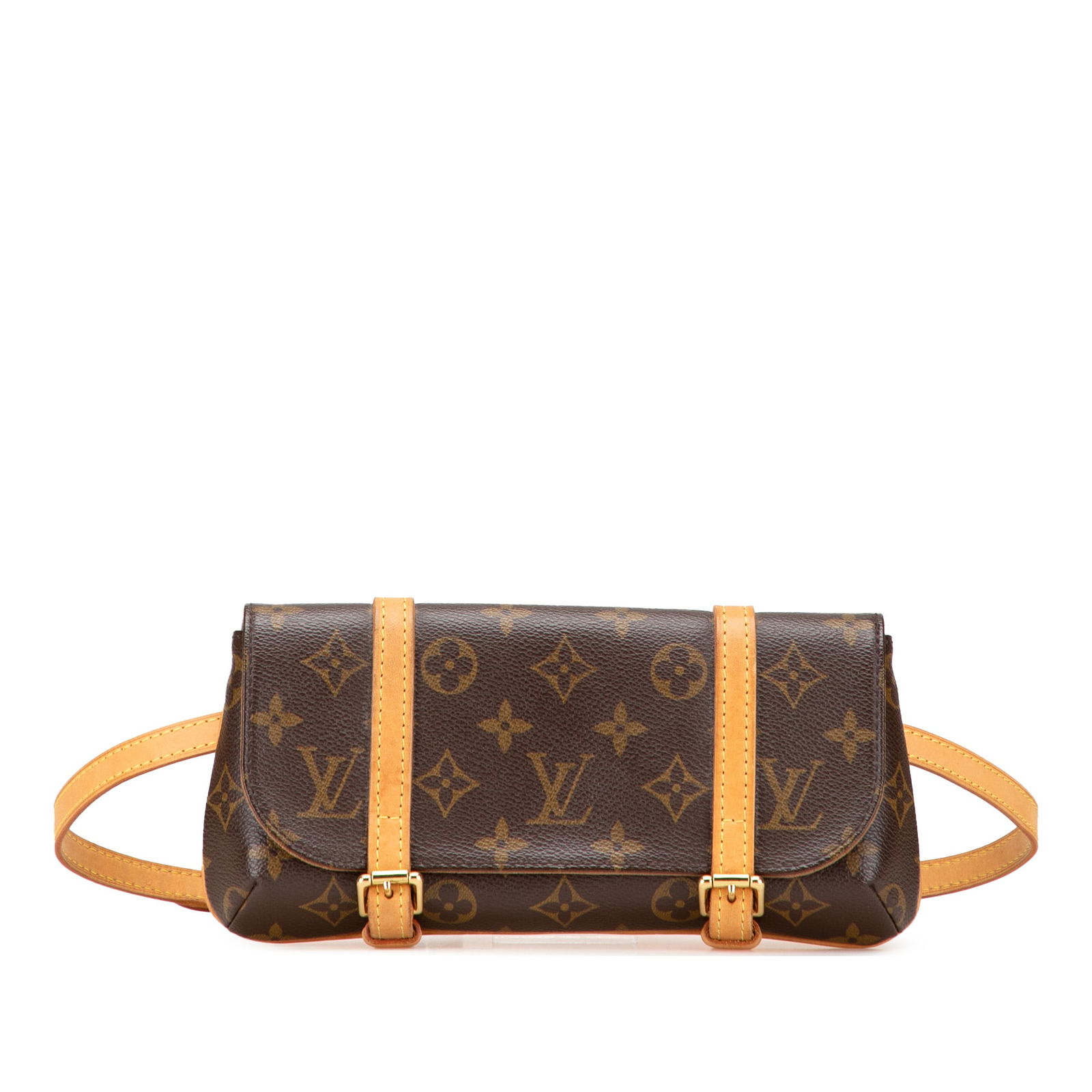 Louis Vuitton Monogram Marelle Brown Shoulder Bag with Vachetta Trim: Louis Vuitton Monogram Marelle Brown Shoulder Bag with Vachetta Trim The Louis Vuitton Monogram Marelle Shoulder Bag showcases a striking monogram canvas exterior complemented by elegant vachetta leat
