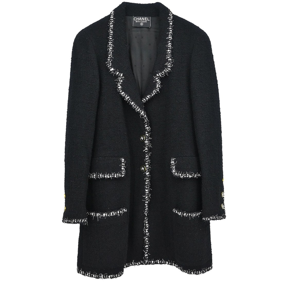 Chanel Vintage Black Single Breasted Jacket with Pockets (1 of 10)