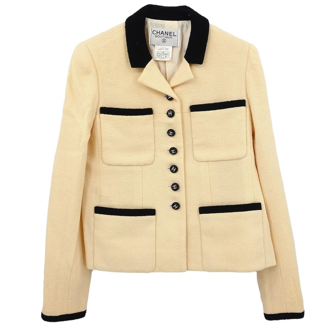 Chanel Off-White Wool Blend Jacket 96P Size 38 (1 of 10)