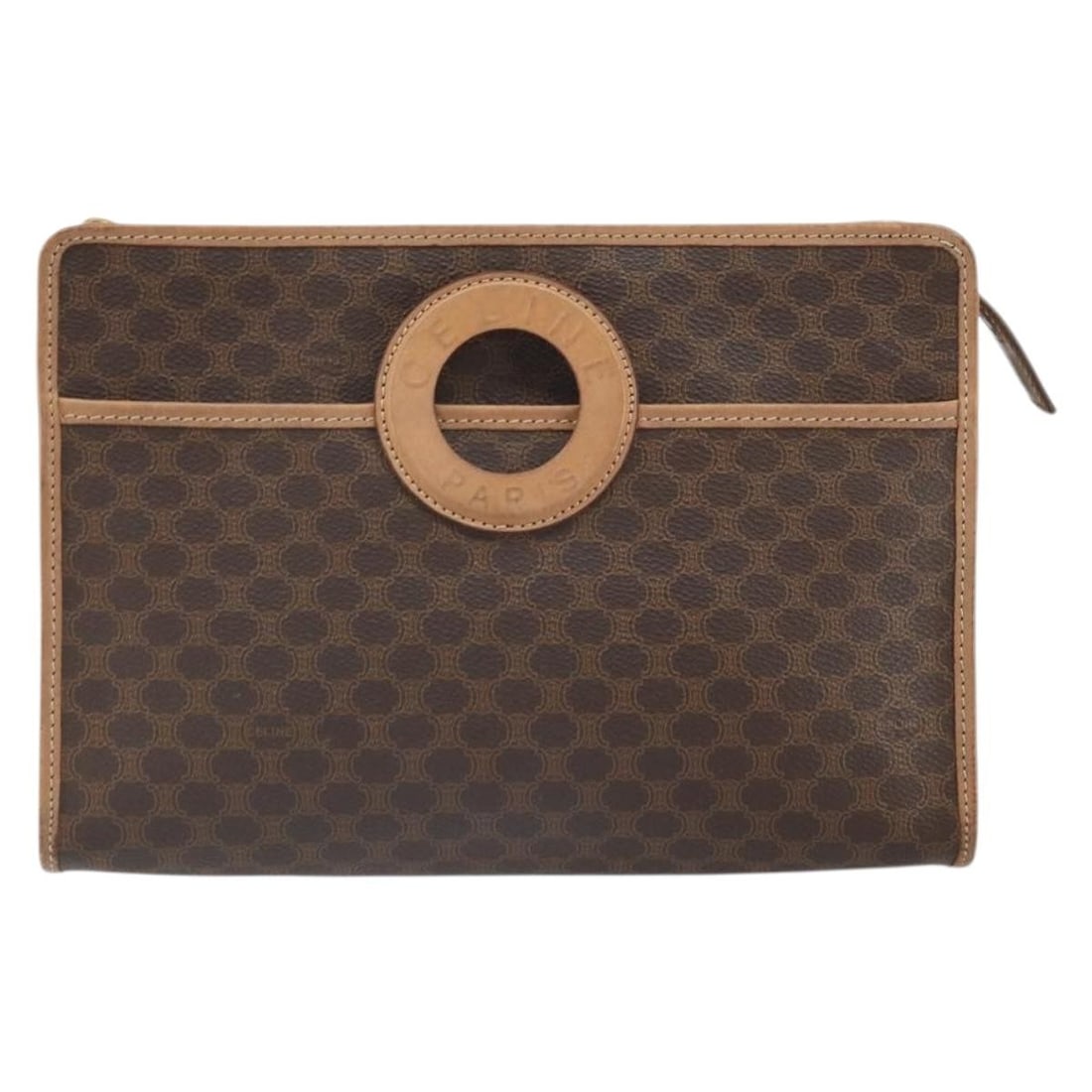 Celine Macadam Brown Canvas and Leather Pochette Bag 26cm by 18cm by 5cm (1 of 18)