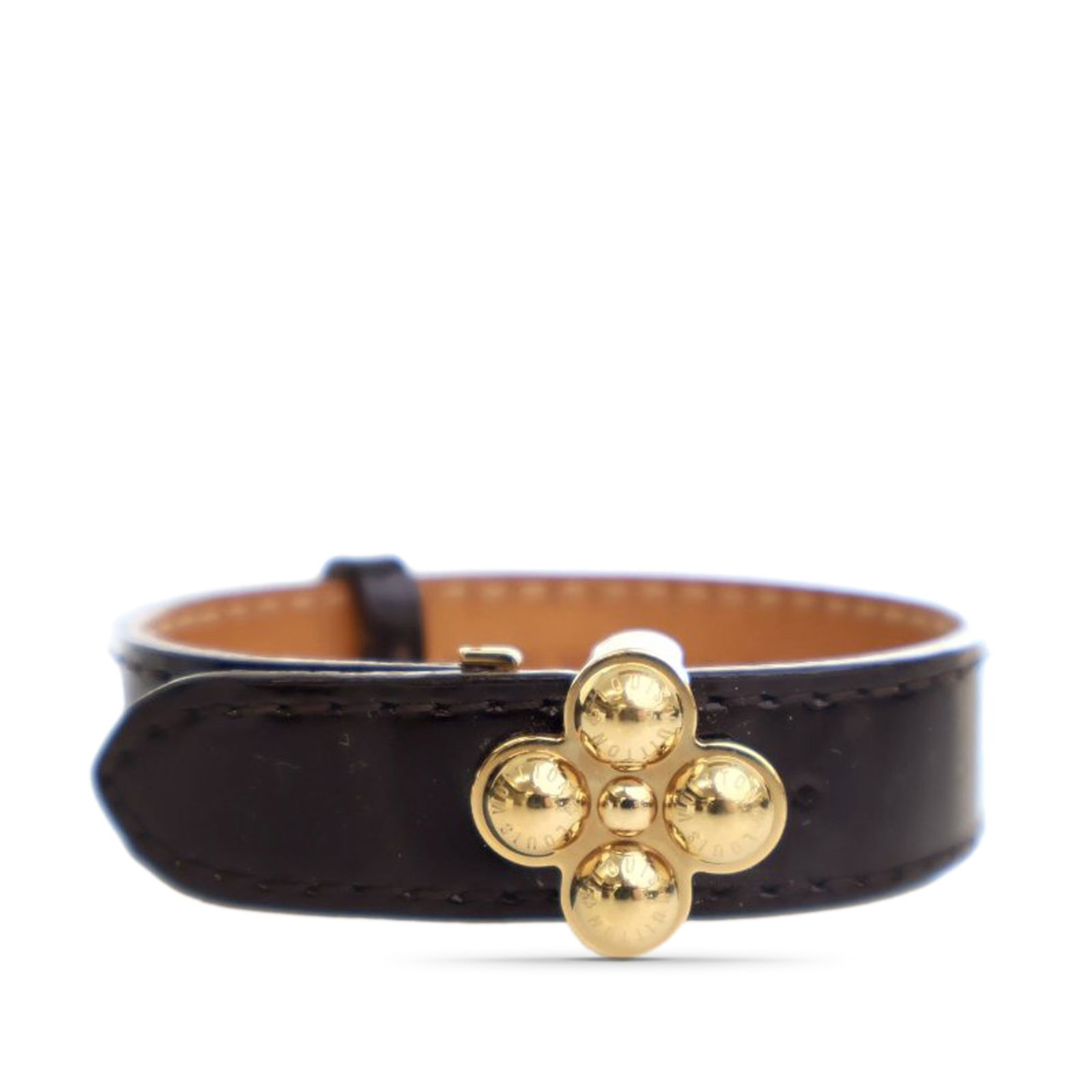 Louis Vuitton Bloom It Monogram Vernis Leather Bracelet with Gold Tone Clasp 17cm (1 of 7)