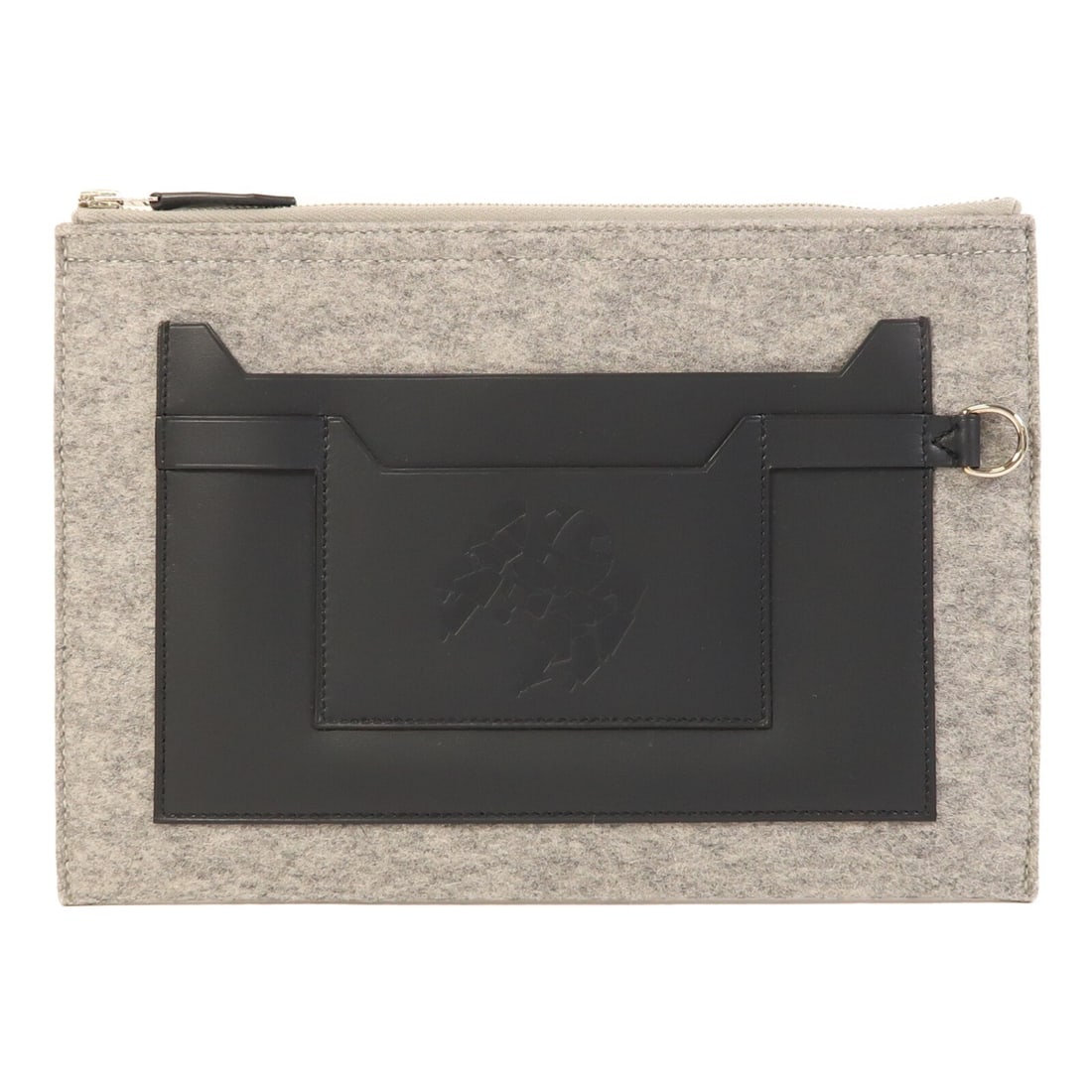 Hermes Toudou 29 Gray Calfskin Pouch Made in France: Hermes Toudou 29 Gray Calfskin Pouch Made in France This Hermes Toudou 29 pouch is crafted from Veau Swift calfskin leather in a sophisticated gray color. The design features a slim, regular size prof