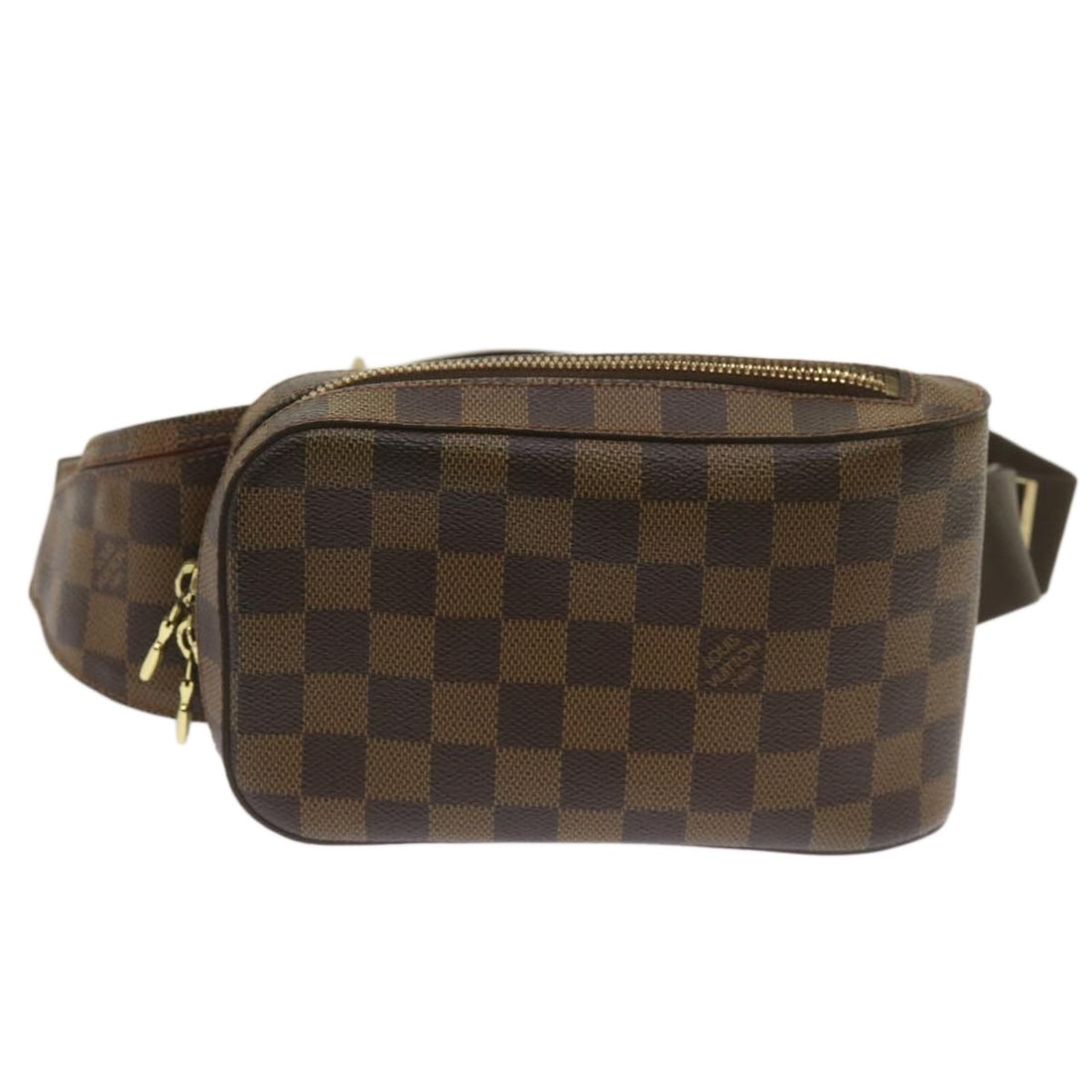 Damier Canvas Geronimos Waist Bag by Louis Vuitton Spain: Damier Canvas Geronimos Waist Bag by Louis Vuitton Spain The Louis Vuitton Geronimos waist bag features a brown Damier canvas exterior and is designed for women. It has a compact silhouette with a mai