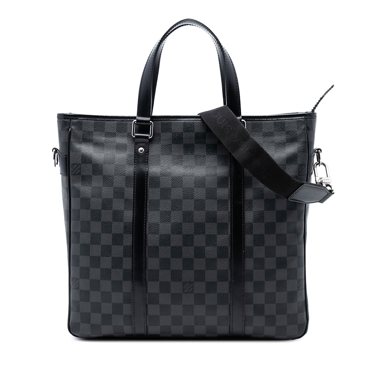 Damier Graphite Tadao PM Tote Bag by Louis Vuitton with Leather Trim (1 of 7)