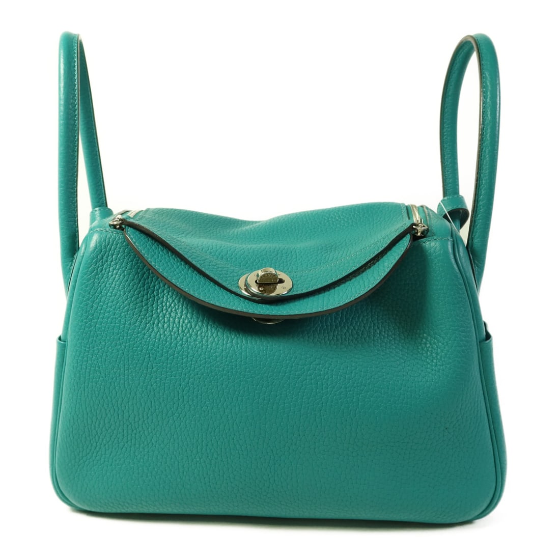 HERMES Lindy 26 Shoulder Bag Clemence Leather Bleu Paon PHW (1 of 18)