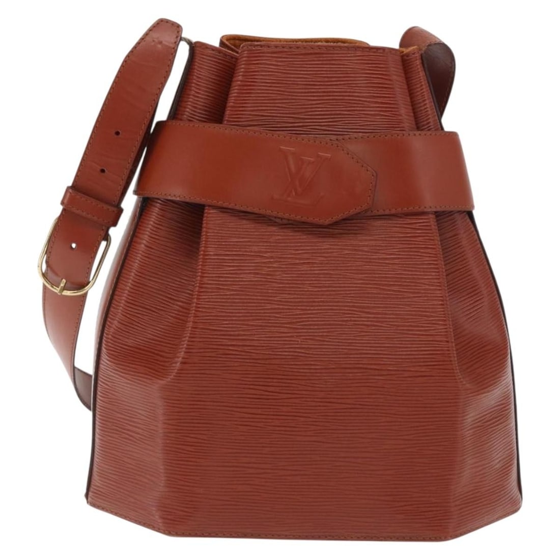 Brown Leather Vintage Louis Vuitton Sac d'Epaule Shoulder Bag 26x28x14cm: Brown Leather Vintage Louis Vuitton Sac d'Epaule Shoulder Bag 26x28x14cm This Louis Vuitton Vintage Sac d'Epaule handbag is crafted from brown Epi leather, designed for female use. It features a shoul