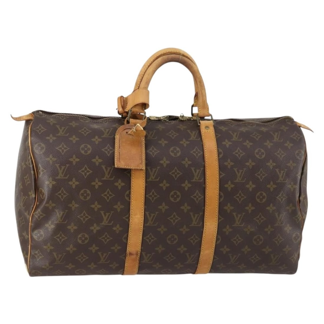 Louis Vuitton Monogram Canvas Keepall 50 Unisex Travel Bag: Louis Vuitton Monogram Canvas Keepall 50 Unisex Travel Bag This Louis Vuitton Keepall 50 Boston bag features the iconic monogram canvas in a unisex design. It measures 50cm x 25cm x 22cm and is made i