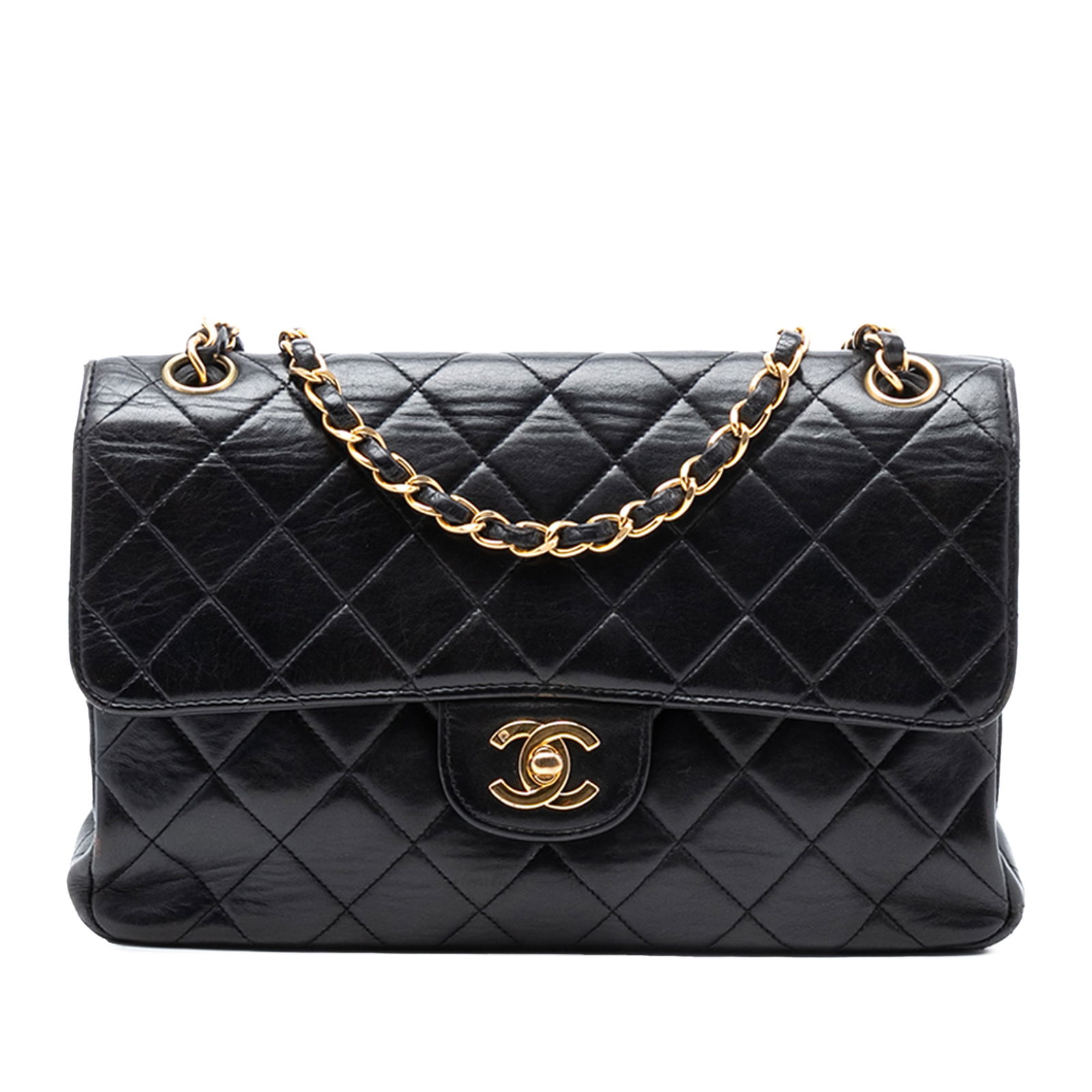Black Chanel Double Sided Medium Lambskin Flap Shoulder Bag (1 of 7)