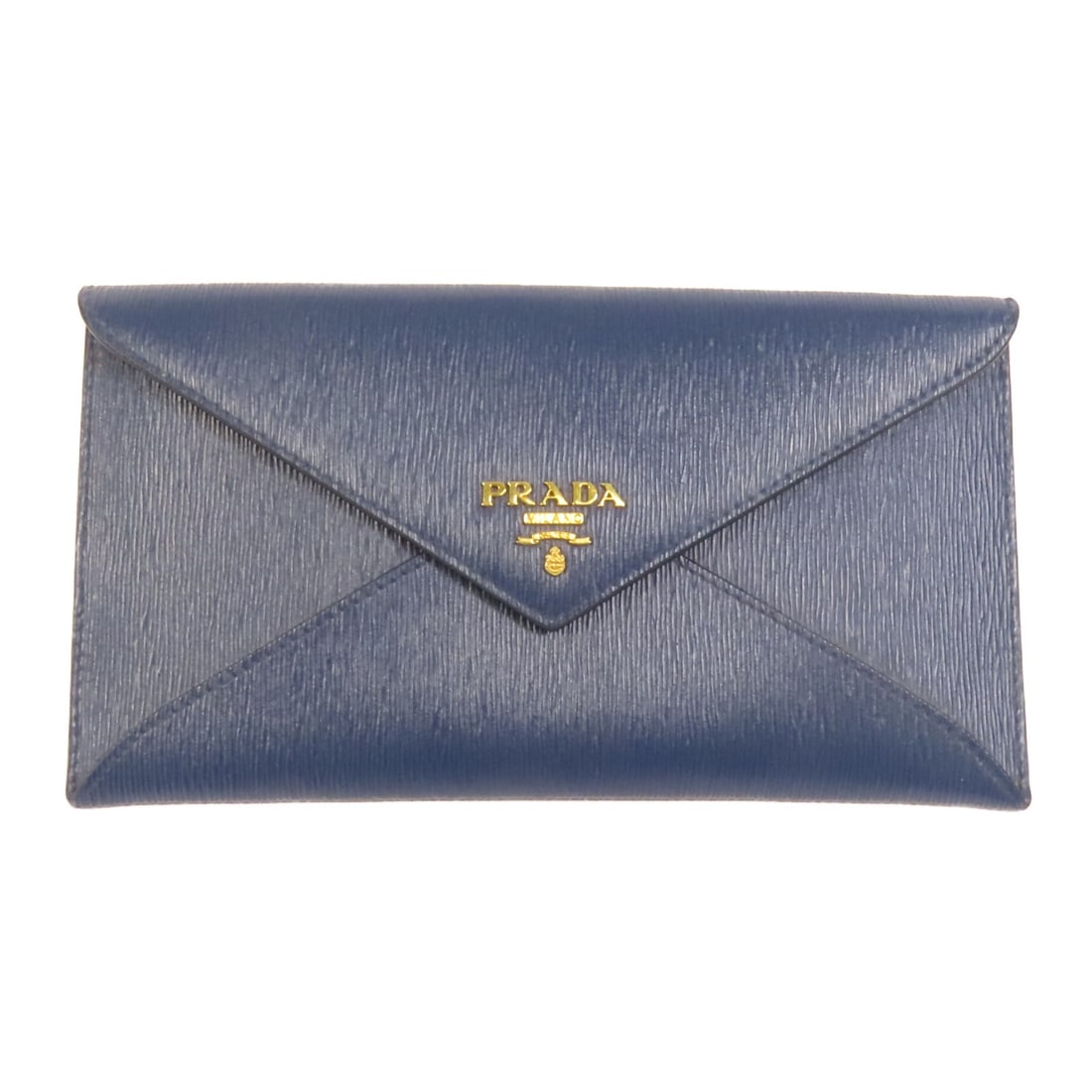PRADA Blue Calfskin Leather Envelope Clutch Bag GHW (1 of 13)