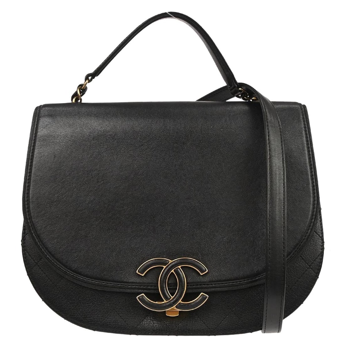 Chanel Coco Curve Messenger Bag Black Calfskin Quilted Goatskin (1 of 10)