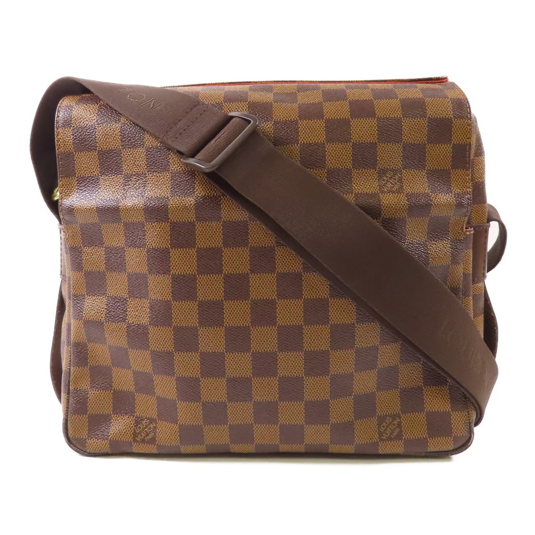 LOUIS VUITTON Naviglio Shoulder Bag N45255 Brown PVC Coated Canvas: LOUIS VUITTON Naviglio Shoulder Bag N45255 Brown PVC Coated Canvas This LOUIS VUITTON Naviglio Shoulder Messenger Bag (N45255) showcases a sophisticated blend of style and functionality. Crafted from