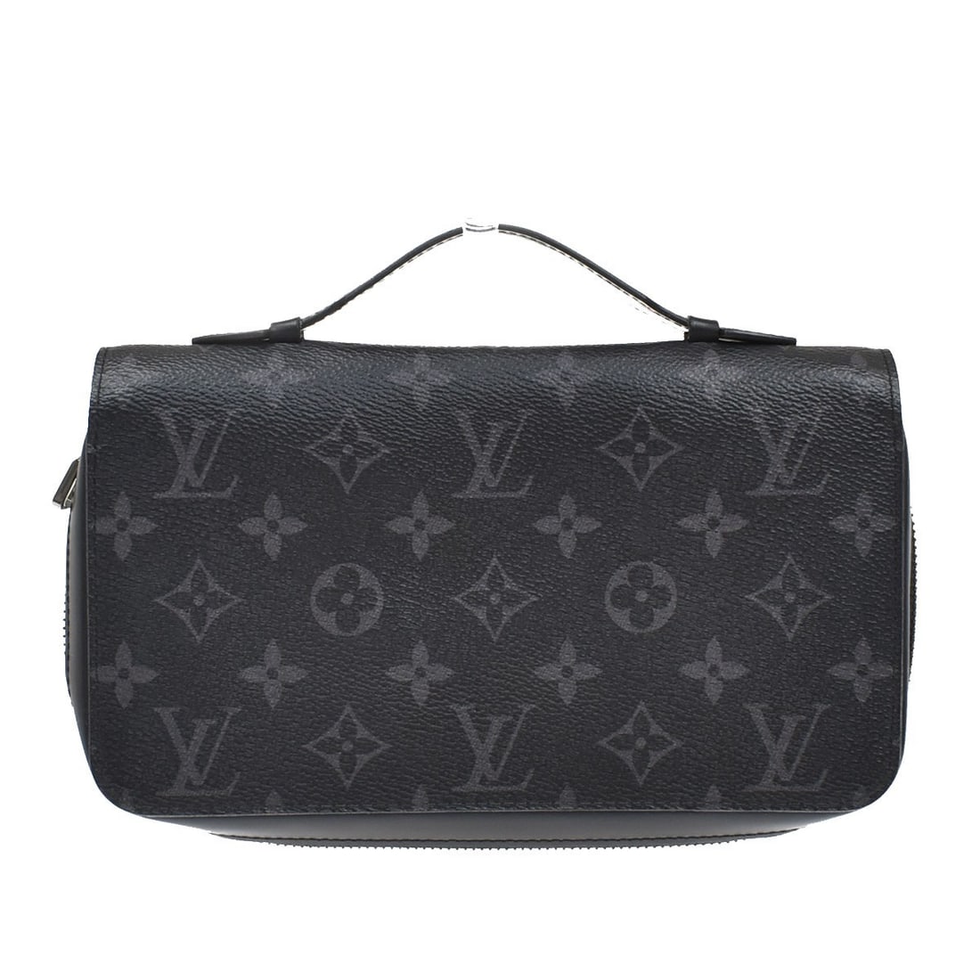Louis Vuitton Zippy XL Black Leather Monogram Eclipse Wallet: Louis Vuitton Zippy XL Black Leather Monogram Eclipse Wallet The Louis Vuitton Zippy XL Monogram Eclipse is a unisex wallet crafted from black leather. This model features a spacious design with metic