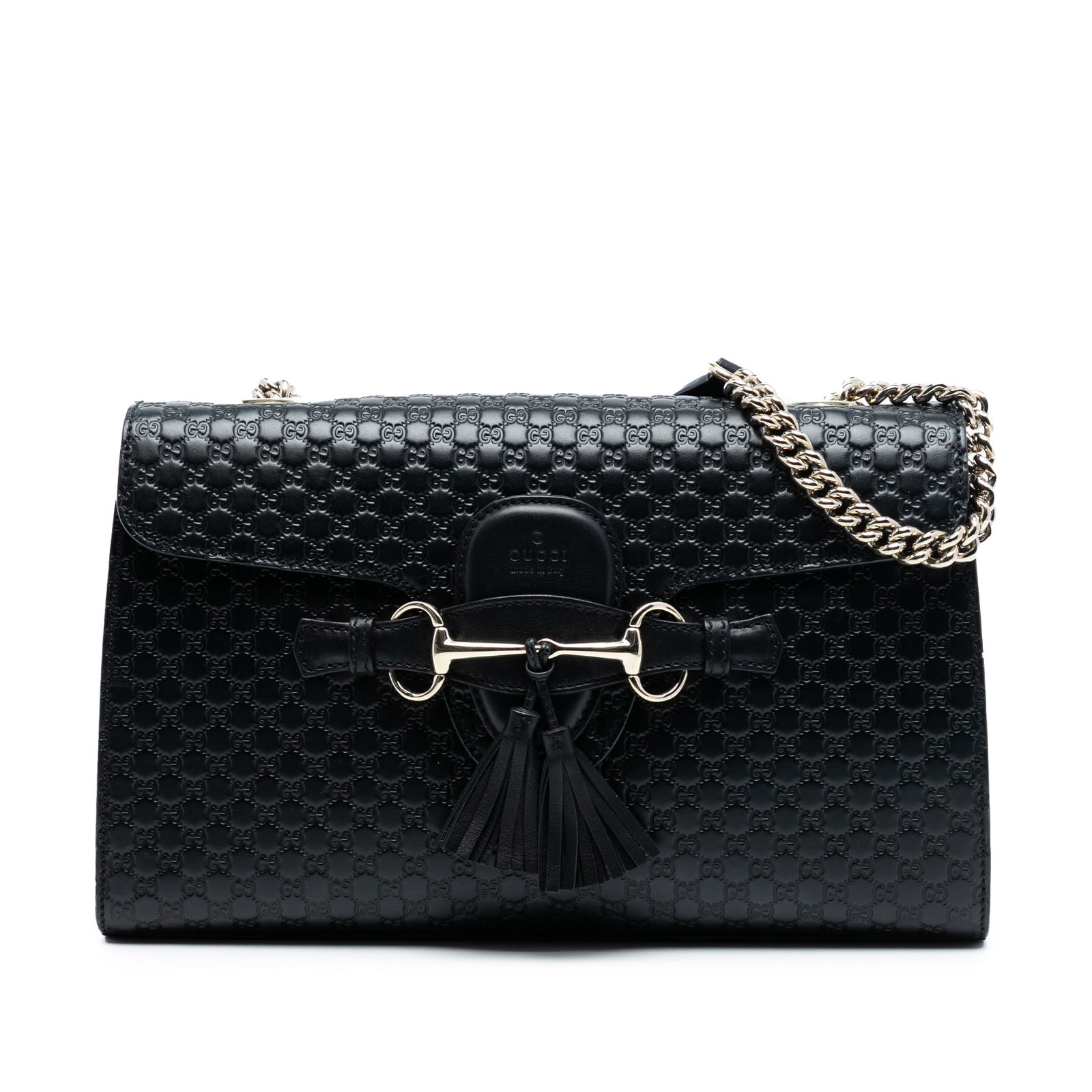 Gucci Emily Black Microguccissima Embossed Leather Medium Shoulder Bag (1 of 8)