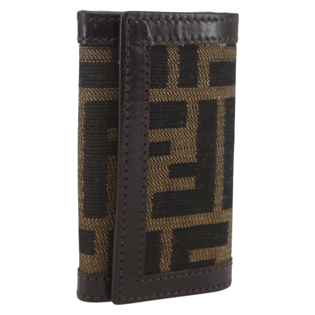 FENDI Zucca Canvas Key Case Brown Black Italy Auth AM9981V: FENDI Zucca Canvas Key Case Brown Black Italy Auth AM9981V This FENDI Zucca Canvas Key Case is a stylish and functional accessory crafted in Italy. Made from high-quality canvas, it showcases a sophis