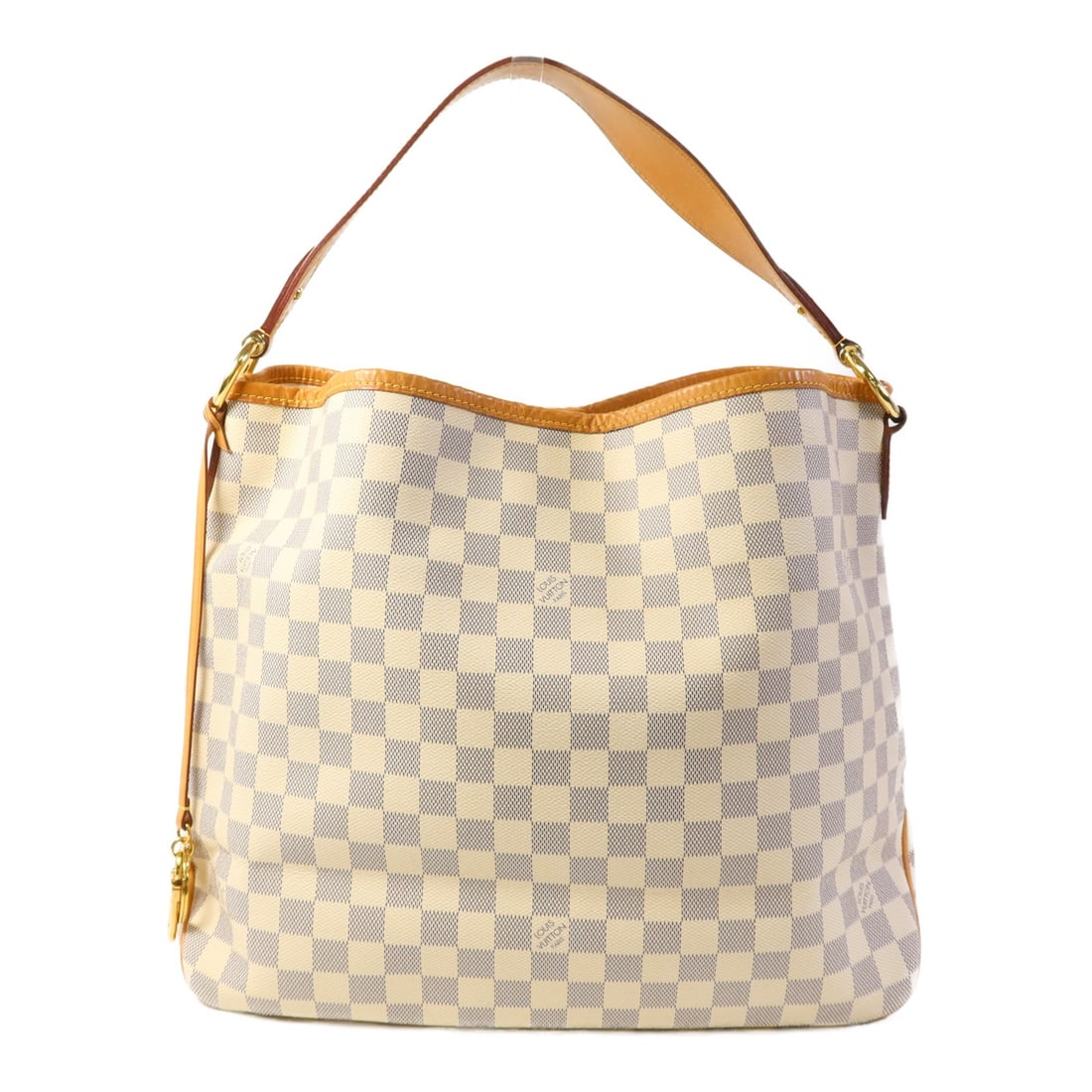 LOUIS VUITTON Delightful MM Shoulder Bag N41448 Damier Azur White GHW (1 of 18)