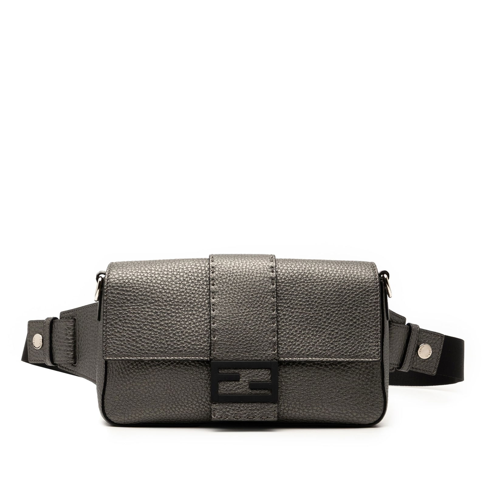 Fendi Leather Selleria Convertible Baguette Satchel Gray: Fendi Leather Selleria Convertible Baguette Satchel Gray This Fendi Leather Selleria Convertible Baguette Satchel is a stylish and versatile accessory, crafted from high-quality leather. It features a