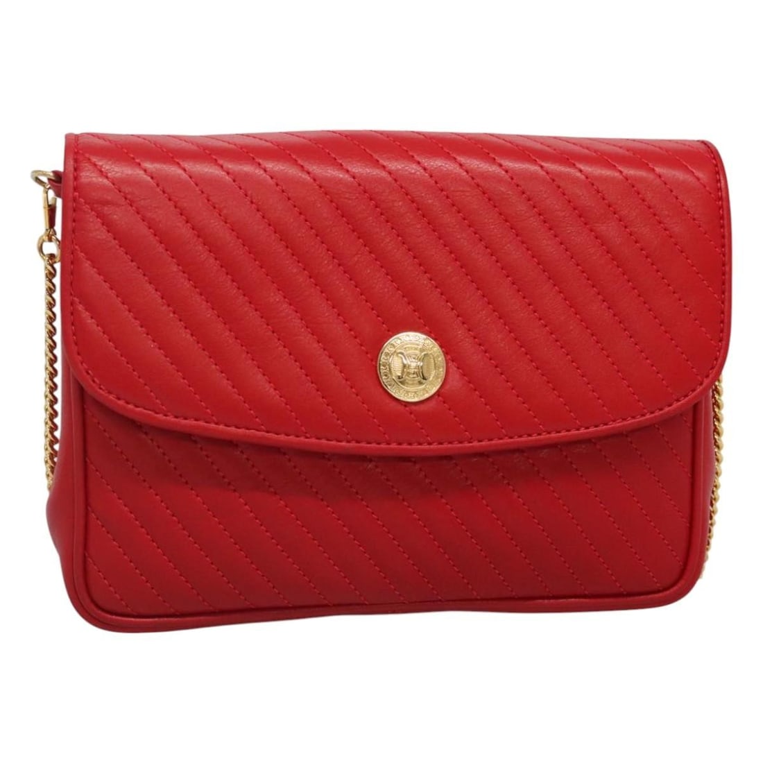 Celine Red Leather Shoulder Bag with Chain Strap (1 of 18)
