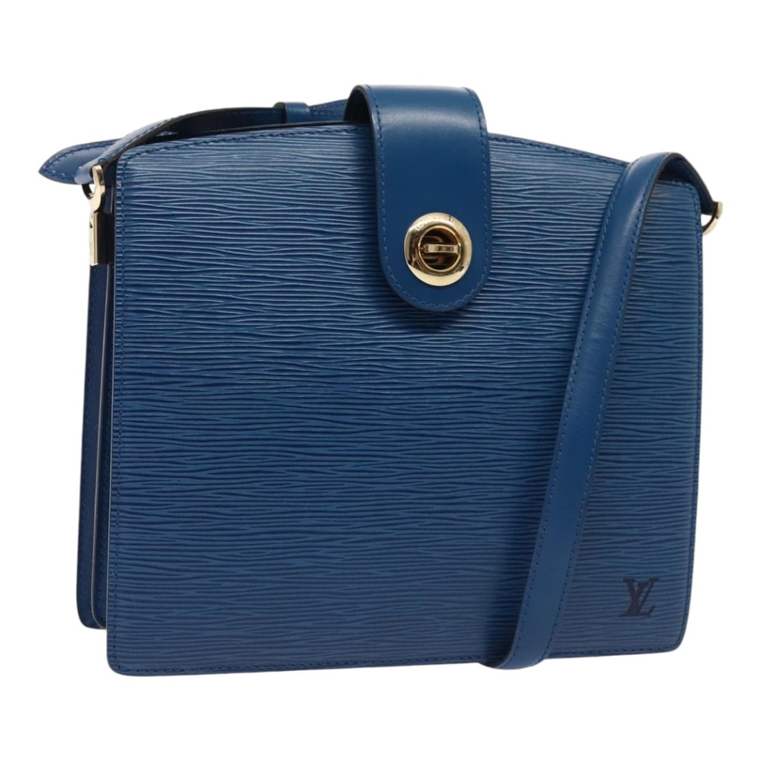 Authentic Louis Vuitton Epi Capuchin Shoulder Bag Blue M52345 (1 of 18)