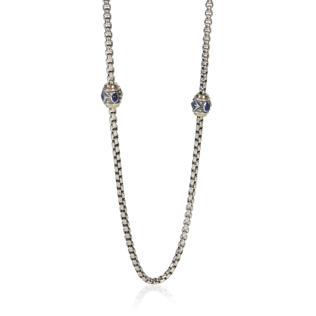 Renaissance Station Necklace in 18k Gold and Sterling Silver by David Yurman: Renaissance Station Necklace in 18k Gold and Sterling Silver by David Yurman This David Yurman Renaissance Station necklace features a combination of 18k yellow gold and sterling silver. The unisex ne