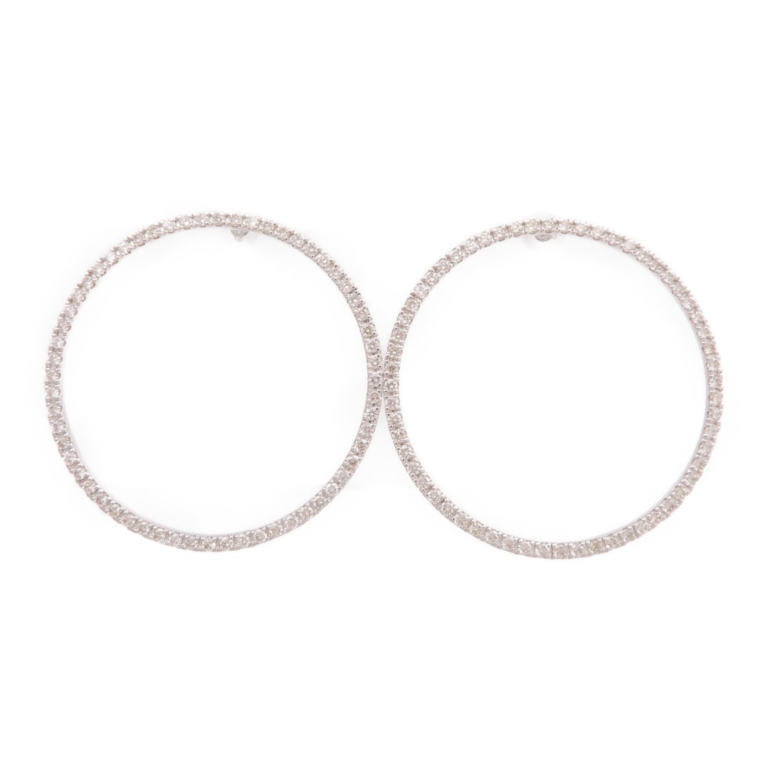 18K White Gold Pierced Earrings with Diamond Accent (1 of 8)