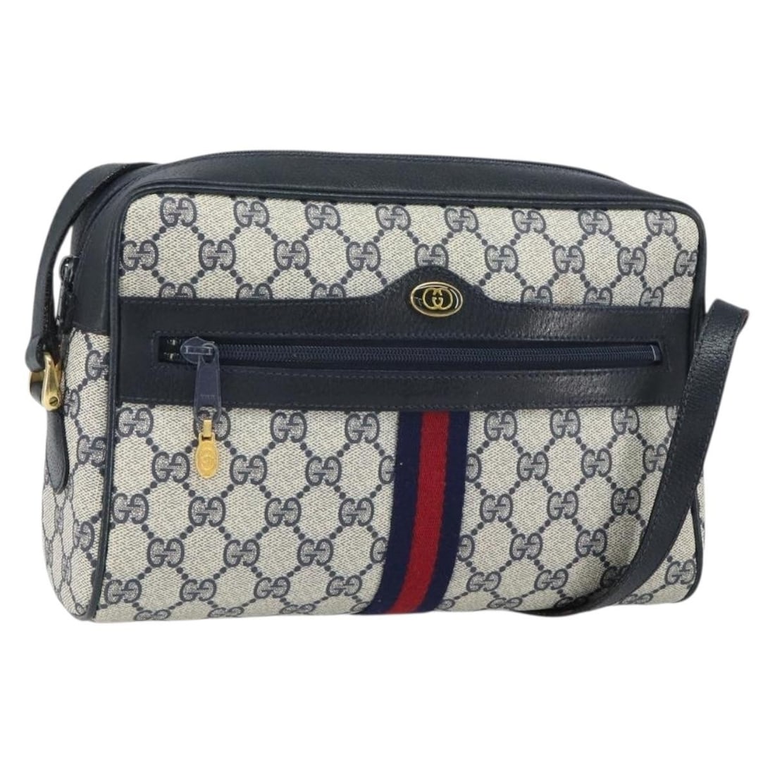 Gucci GG Supreme Navy Sherry Line PVC Shoulder Bag 001 4071 5 (1 of 18)