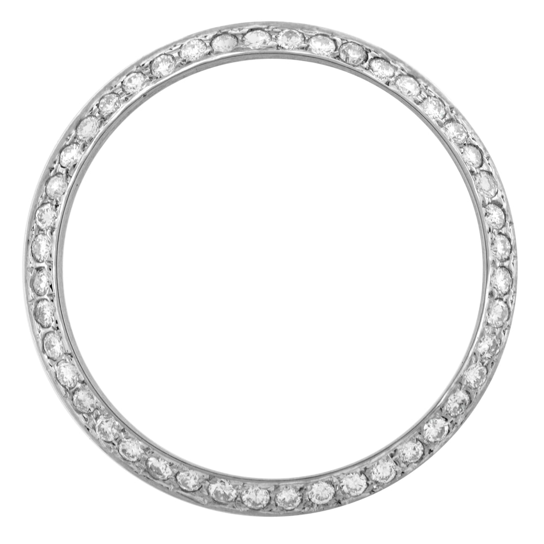 Handmade 14K White Gold Bezel with 1Cttw Diamonds for Rolex 36mm Day-Date President: Handmade 14K White Gold Bezel with 1Cttw Diamonds for Rolex 36mm Day-Date President Elevate your Rolex Day-Date President with this exquisite handmade bezel. Crafted from high-quality white gold and a