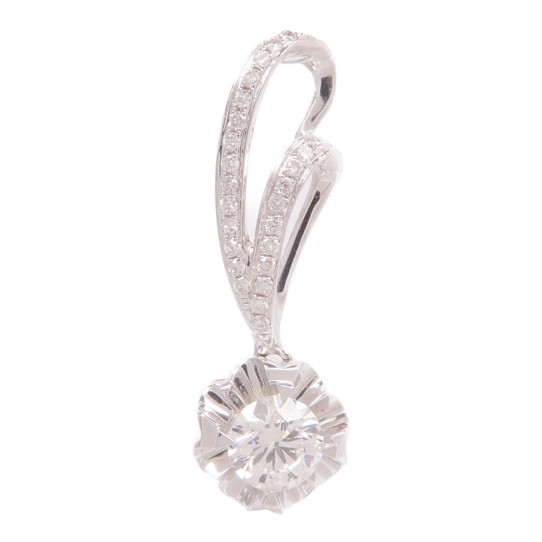 JEWELRY 18K White Gold Diamond Pendant Top (1 of 6)