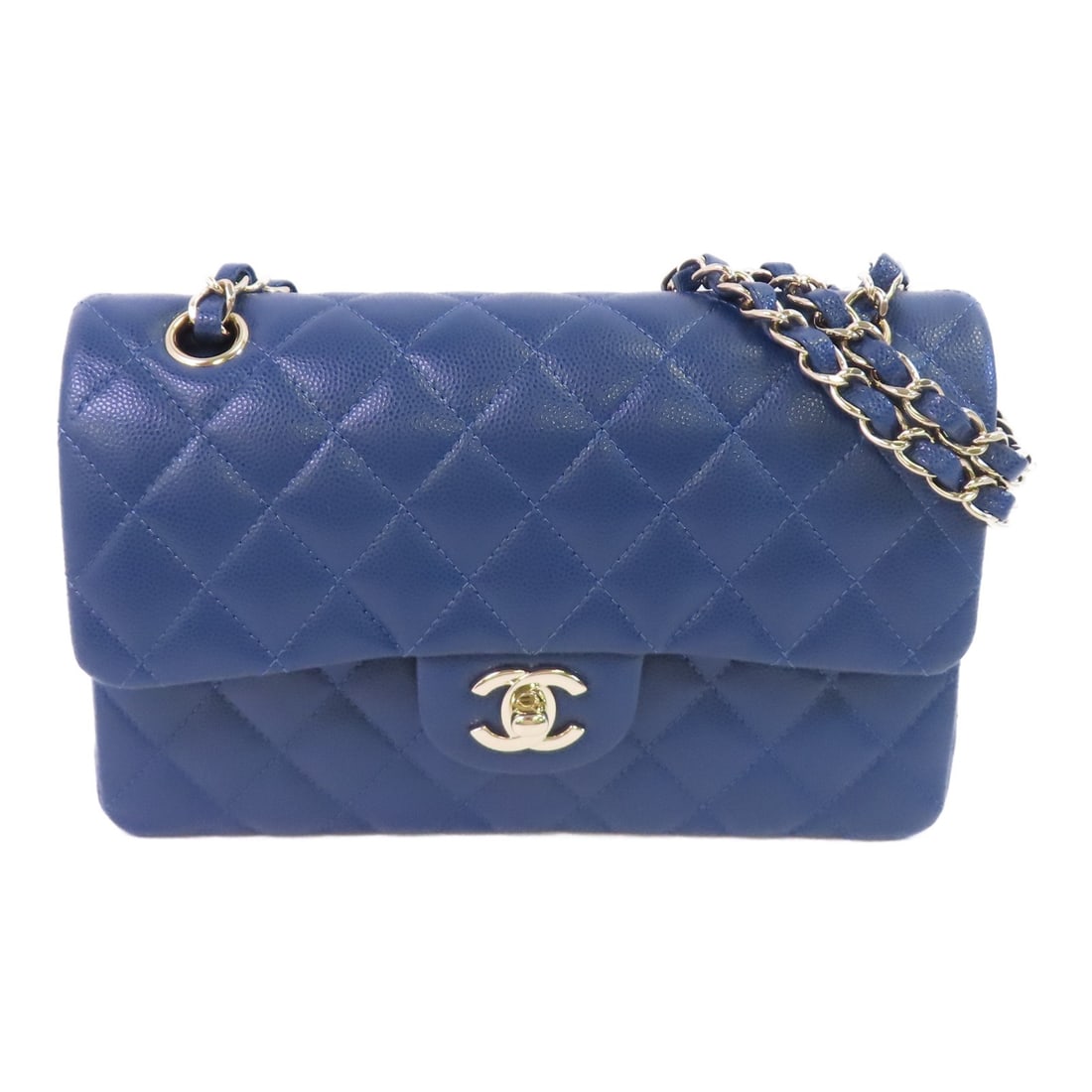 Blue Calfskin CHANEL Classic 23 Shoulder Bag with Chain A01113 (1 of 18)