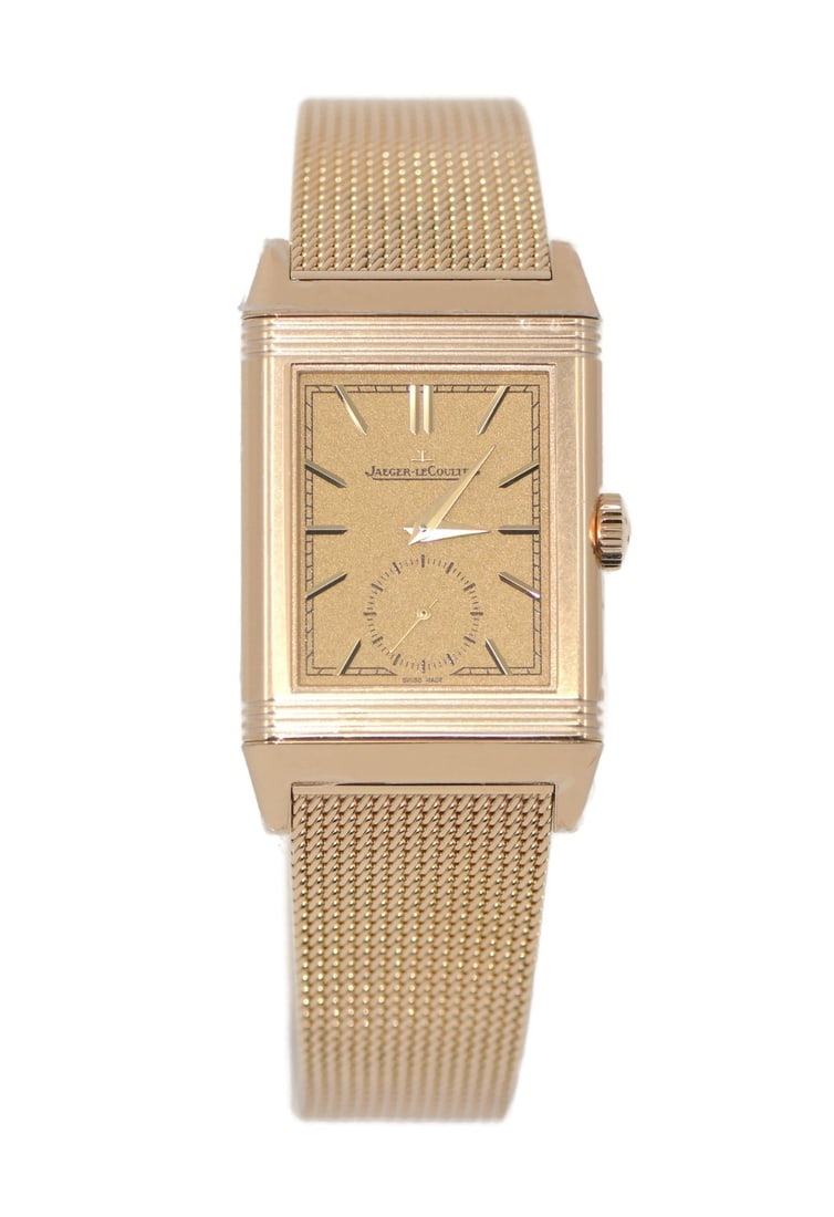 Jaeger-LeCoultre Reverso Tribute 18K Rose Gold Watch Q713216J with Box and Papers: Jaeger-LeCoultre Reverso Tribute 18K Rose Gold Watch Q713216J with Box and Papers Experience timeless elegance with the Jaeger LeCoultre Reverso Tribute watch, crafted from luxurious 18K rose gold. Th
