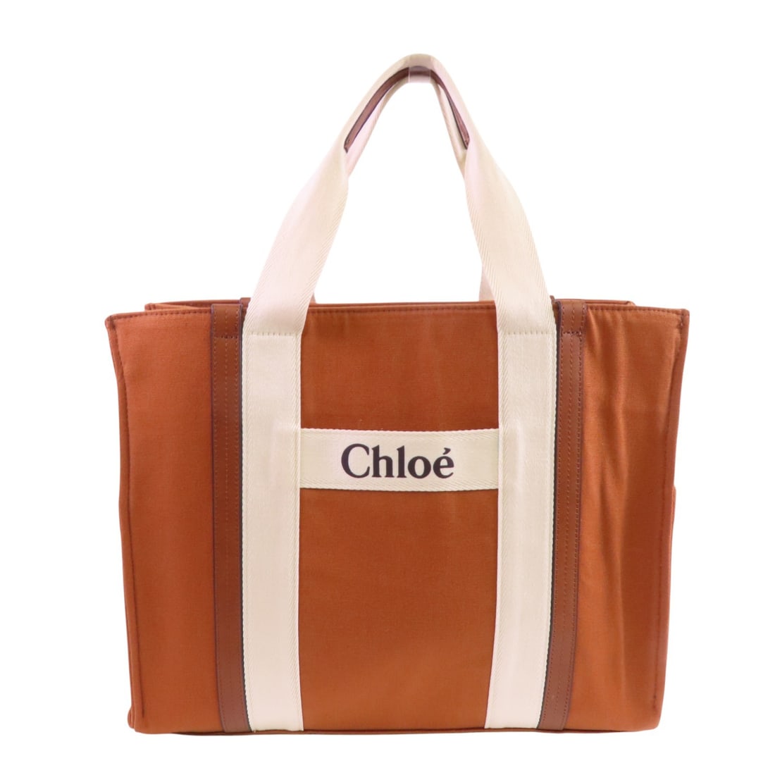 Chloe GHW Brown Canvas Tote Bag C90411 Stylish Everyday Accessory: Chloe GHW Brown Canvas Tote Bag C90411 Stylish Everyday Accessory This Chloe tote bag is a stylish accessory for any occasion. Made from durable canvas, it features a rich brown exterior that compleme
