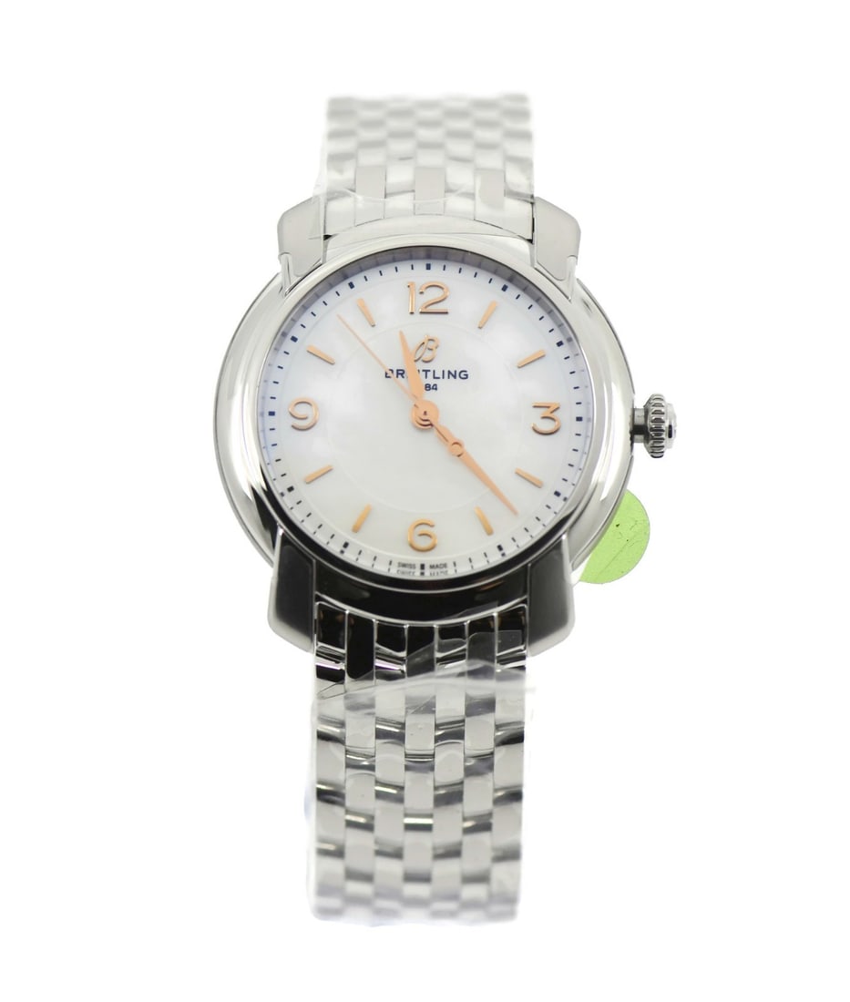 Breitling Premier A77330 Ladies Quartz Stainless Steel Wristwatch with Box and Papers: Breitling Premier A77330 Ladies Quartz Stainless Steel Wristwatch with Box and Papers This Breitling Lady Premier wristwatch features a 32 mm stainless steel case and a matching stainless steel band.