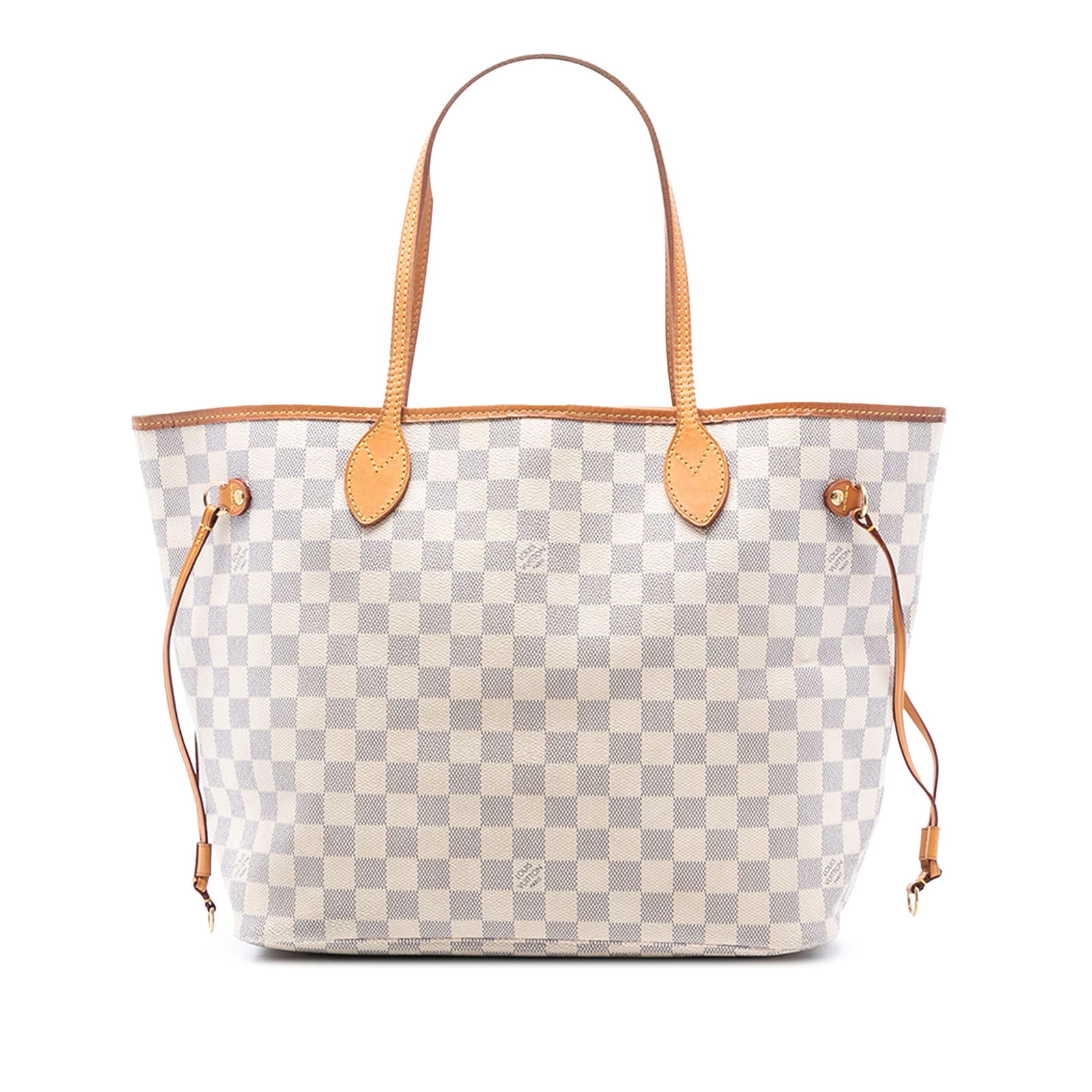 Louis Vuitton Neverfull MM Tote Bag Damier Azur Canvas with Vachetta Leather Trim (1 of 7)