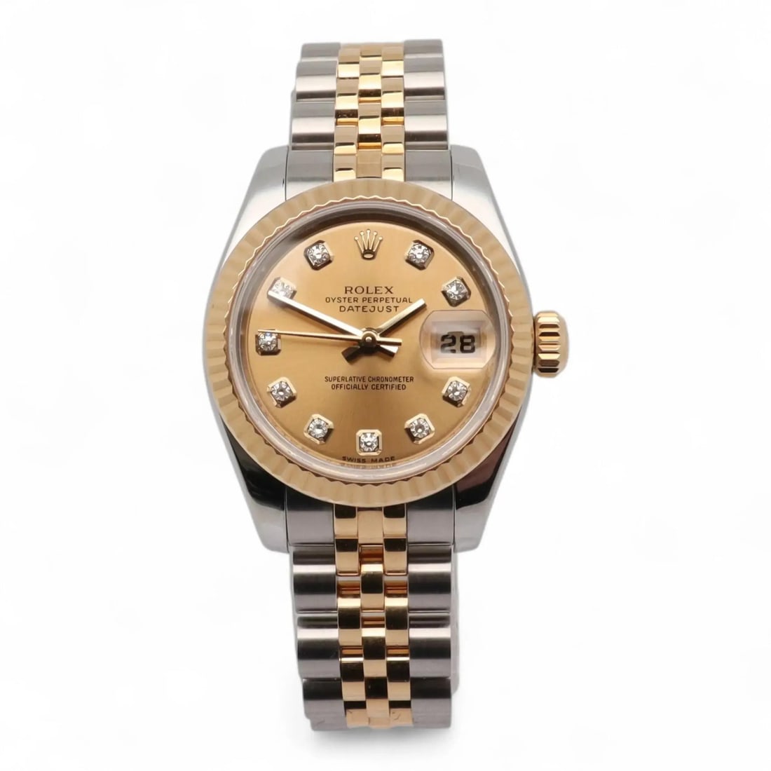 Rolex Lady Datejust 18K Gold Diamond Dial Watch 179173 (1 of 5)