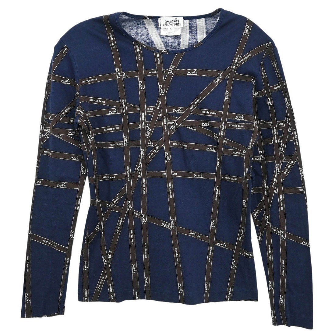 Hermes Vintage Navy Long Sleeve Cotton T-Shirt Size S: Hermes Vintage Navy Long Sleeve Cotton T-Shirt Size S This vintage Hermes long sleeve T-shirt is a stylish and comfortable choice for casual occasions. Made from 100% cotton, it features a classic rou