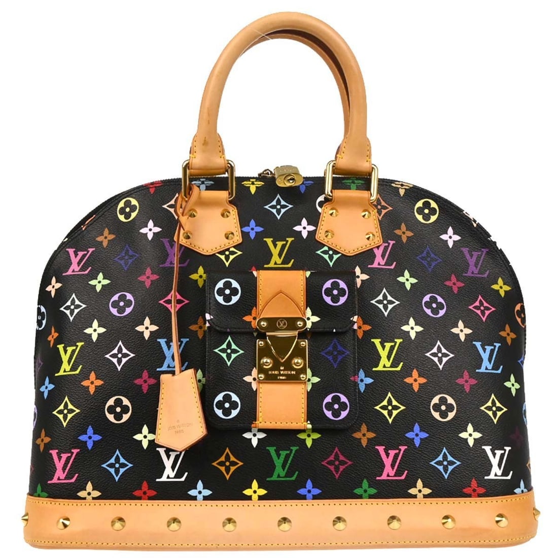 Louis Vuitton Alma GM Black Multicolor Handbag M40442 (1 of 10)