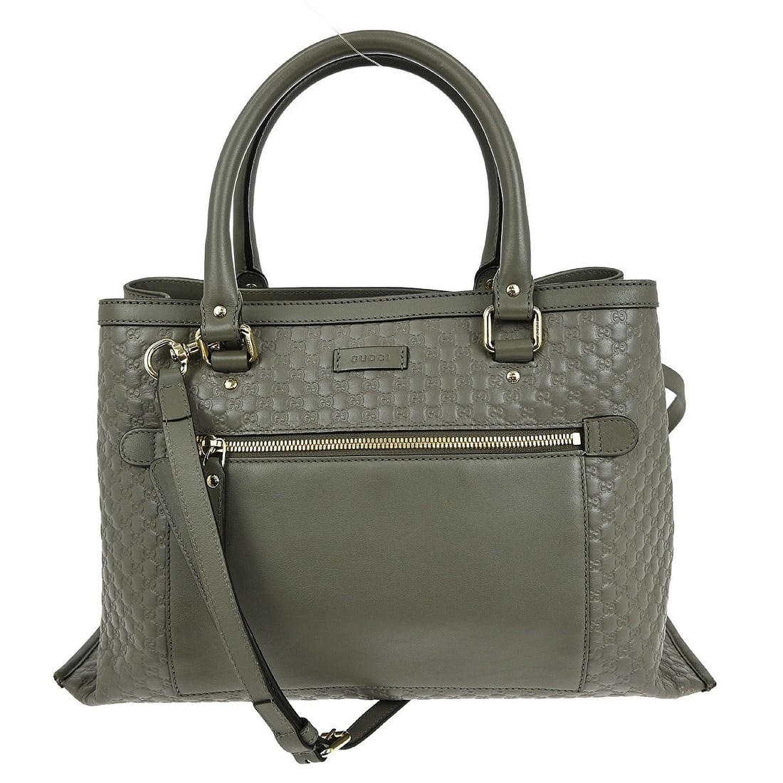 Gucci Micro GG Gray Leather Hobo Top Handle Bag 510291 493075: Gucci Micro GG Gray Leather Hobo Top Handle Bag 510291 493075 This Gucci Micro GG Hobo 2-way handbag features a gray leather exterior with the signature GG pattern. The bag is designed with a zip clos
