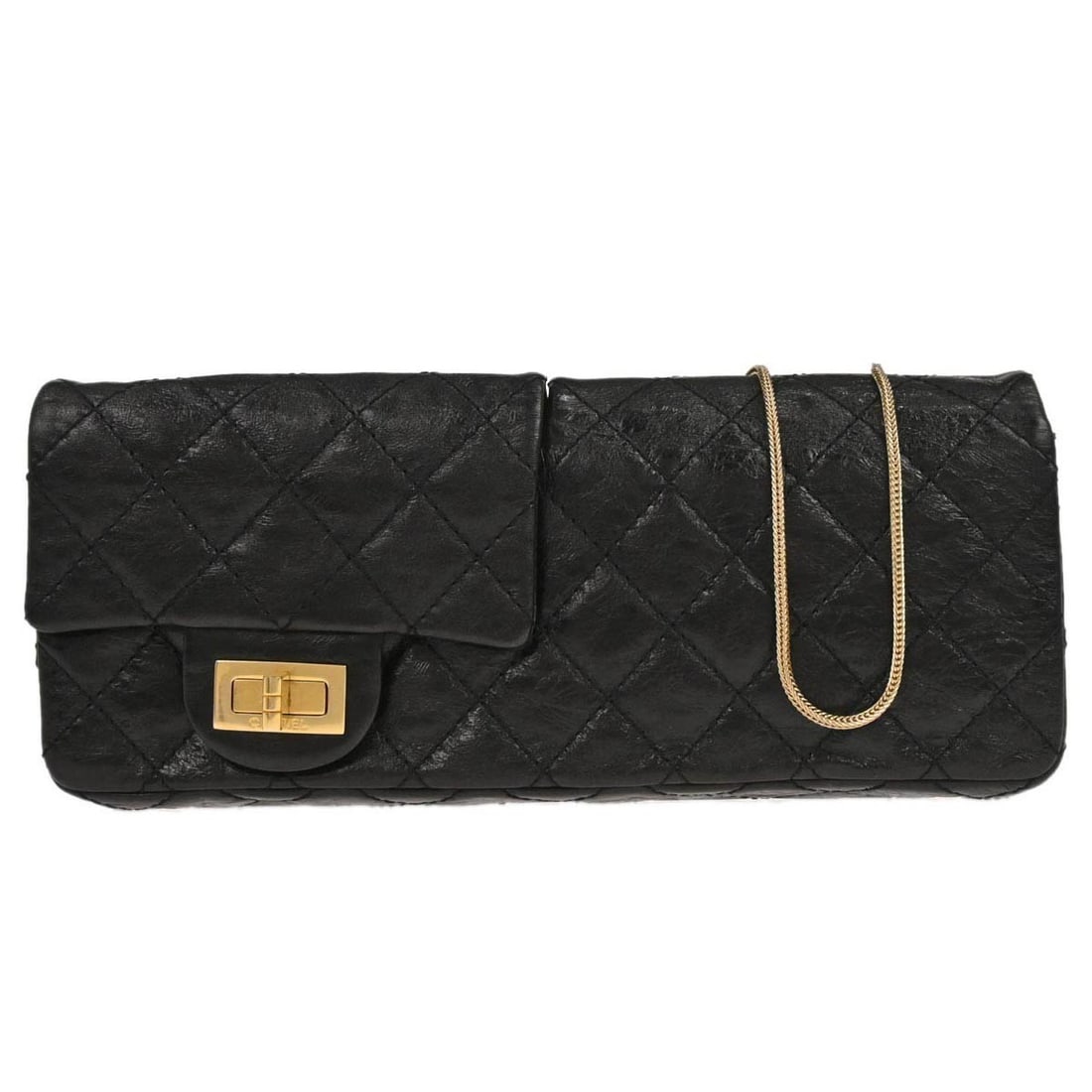 Black Calfskin Chanel Mademoiselle Lock Double Flap Shoulder Bag (1 of 10)