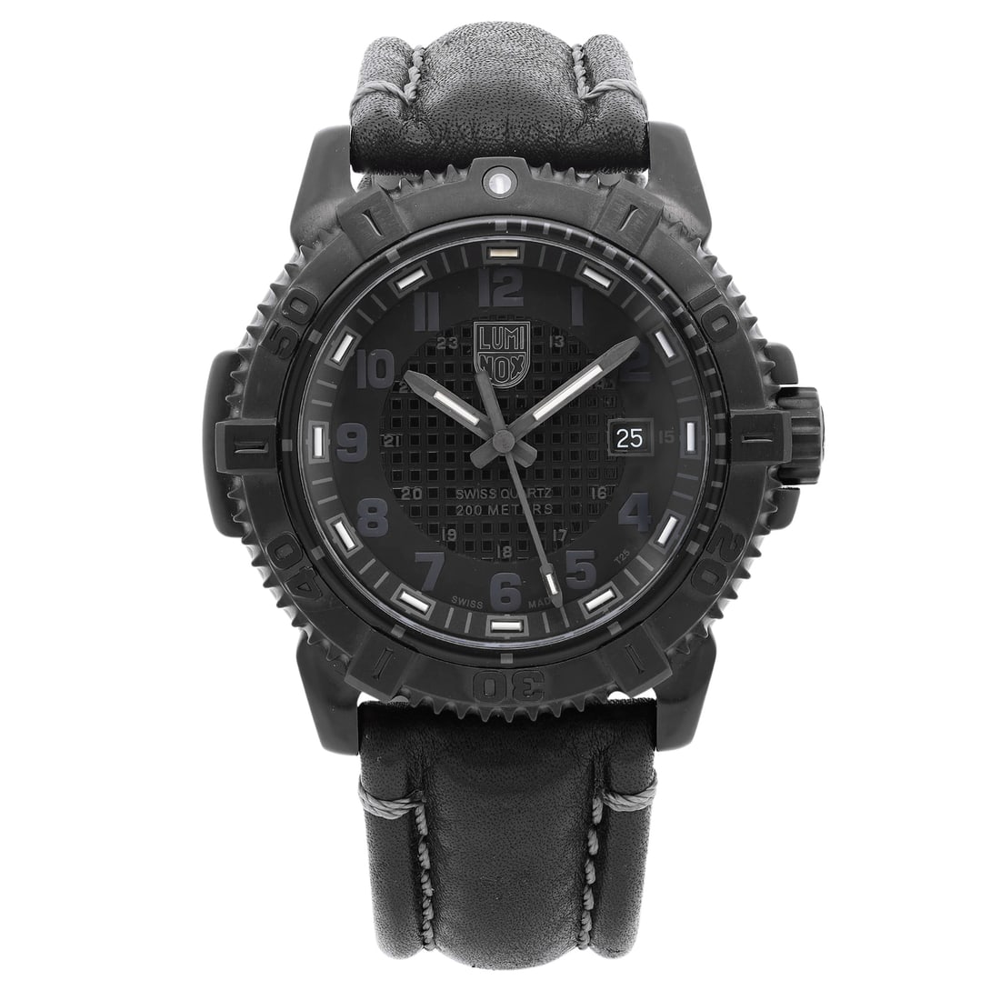 Luminox Modern Mariner 45mm Black PVD Quartz Diver Watch with Leather Strap (1 of 3)