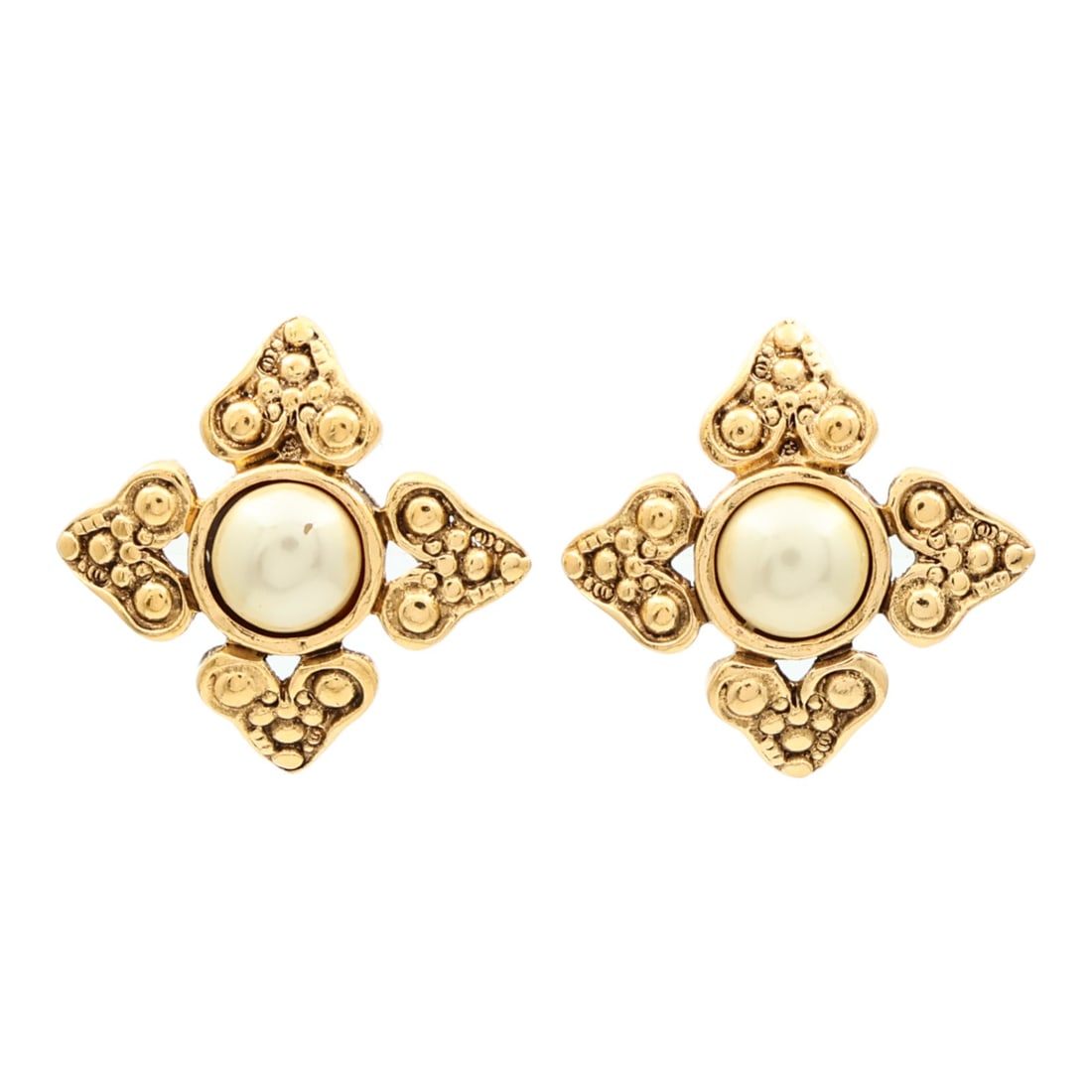 Gold Tone Metal CC Logo Earrings by CHANEL: Gold Tone Metal CC Logo Earrings by CHANEL These CHANEL earrings feature the iconic CC logo, crafted with a gold-tone metal. Designed in a classic style, they do not include any stones and exhibit rea