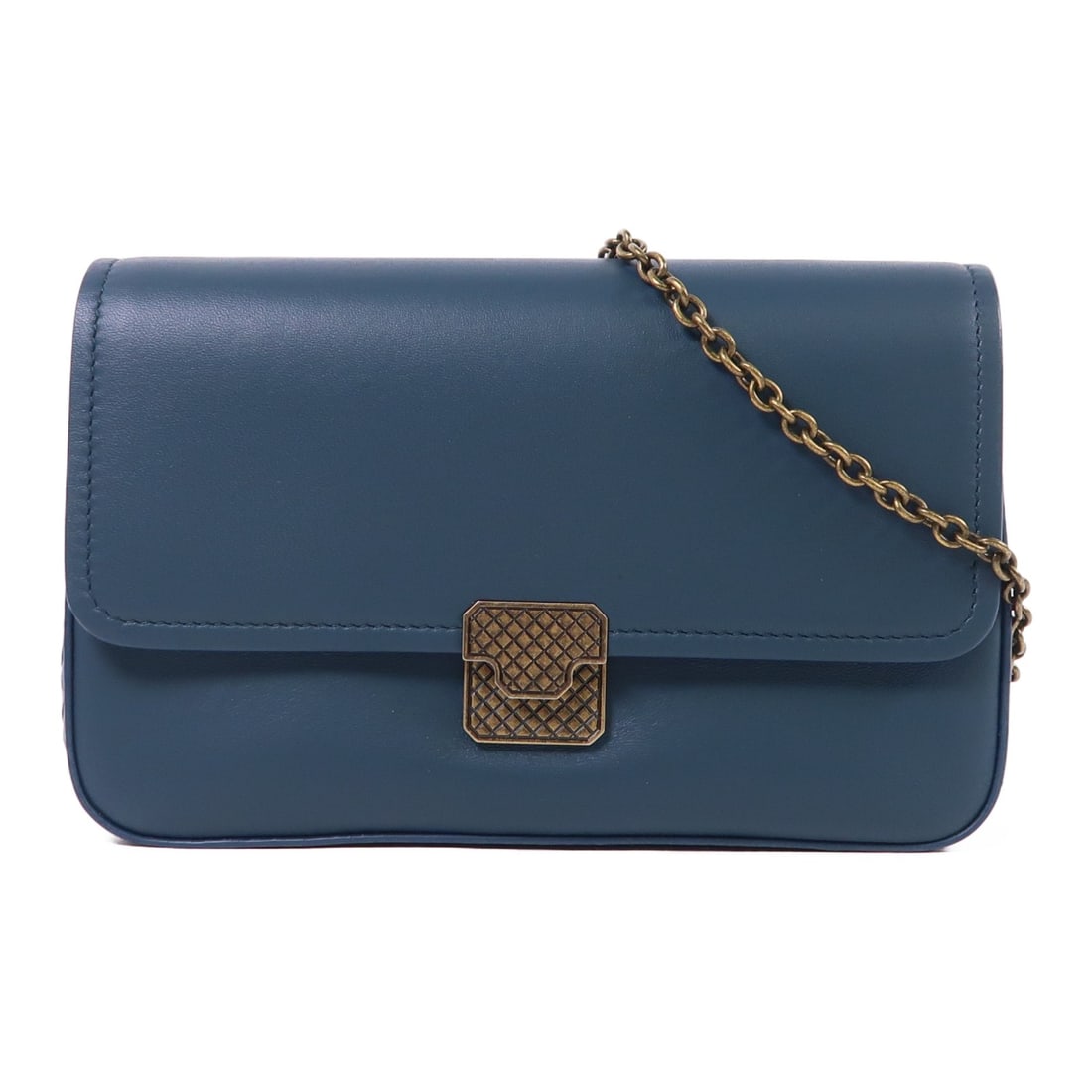 BOTTEGA VENETA Green Calfskin Leather Chain Shoulder Bag (1 of 15)