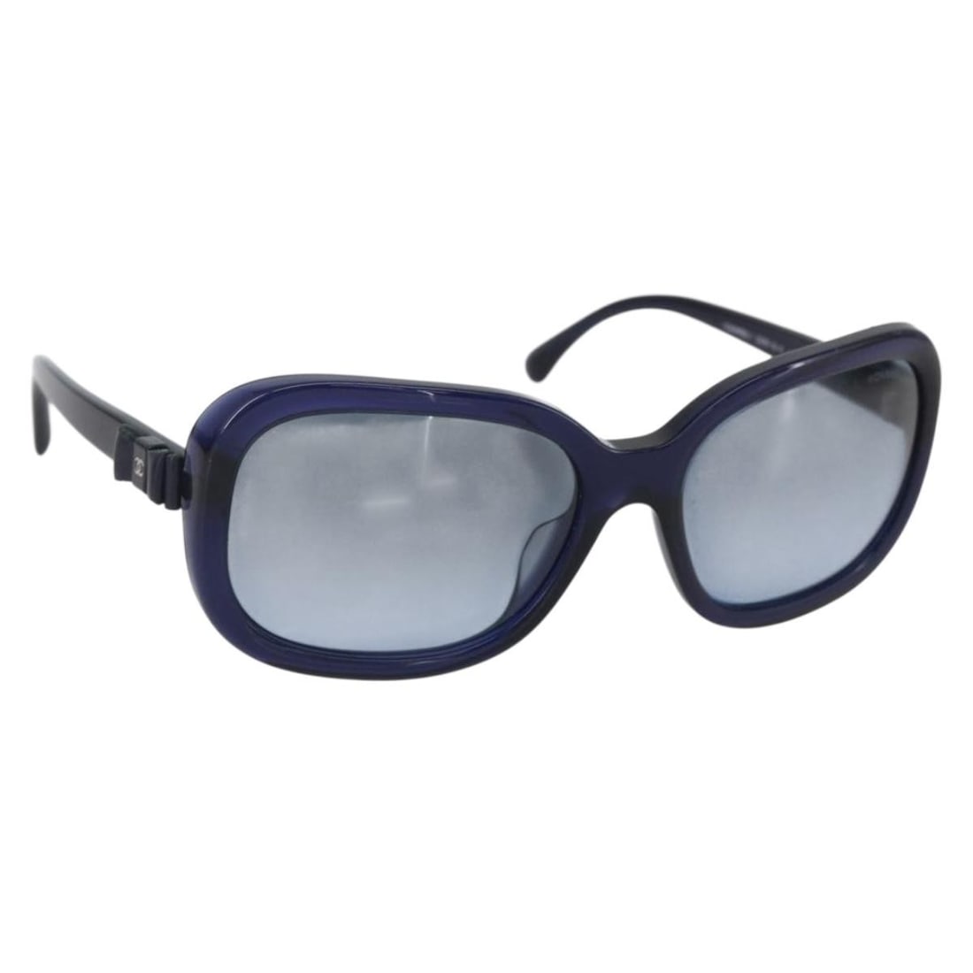 CHANEL Blue Plastic BA10702 Sunglasses with Dust Bag: CHANEL Blue Plastic BA10702 Sunglasses with Dust Bag CHANEL blue plastic sunglasses featuring a classic design. Made in Italy, these sunglasses come with a dust bag and show minor surface scratches wh