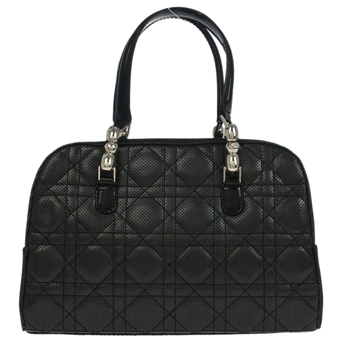 Dior Malice Black Denim Lambskin Top Handle Handbag MA-0051: Dior Malice Black Denim Lambskin Top Handle Handbag MA-0051 Introducing the Christian Dior Black Denim Lambskin Malice Cannage Handbag, a sophisticated addition to your collection. This medium-sized t