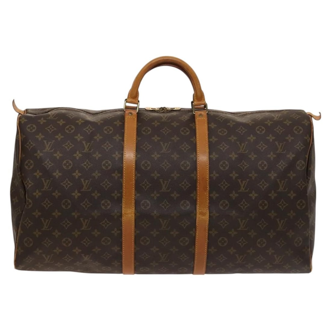 Louis Vuitton Monogram Canvas 60cm Keepall Travel Duffle Bag: Louis Vuitton Monogram Canvas 60cm Keepall Travel Duffle Bag This Louis Vuitton Keepall bag features the classic Monogram canvas design in brown, crafted for unisex use. It shows signs of wear includi